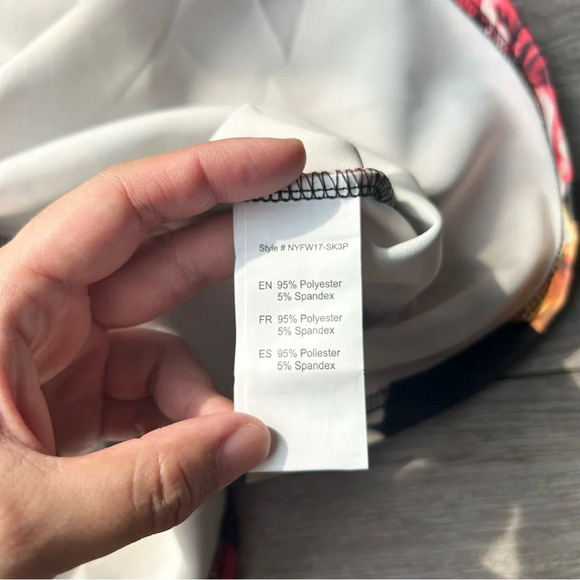 NWT Another Story Floral Print Midi Skirt with Fluted Hem Mermaid Skirt - Picture 9 of 15